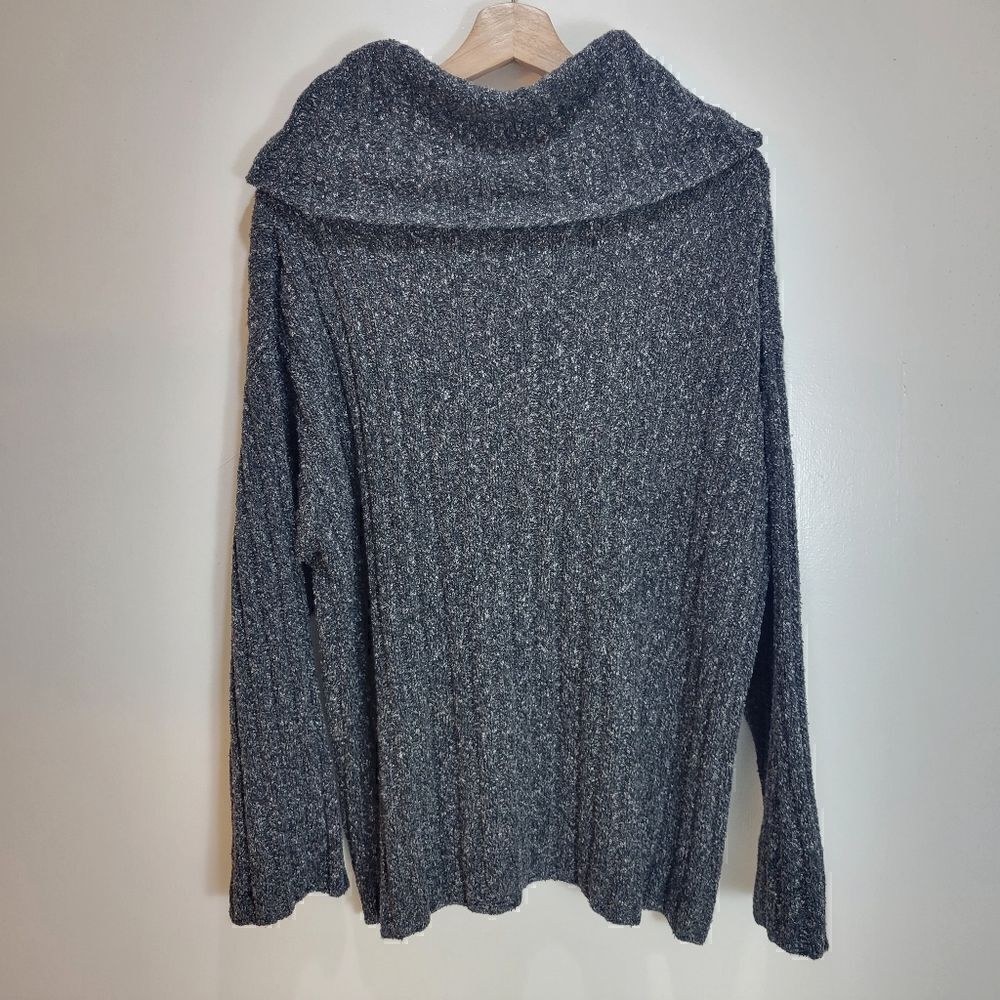 Jaeger Heathered Grey Cowl Neck Sweater - Picture 6 of 10